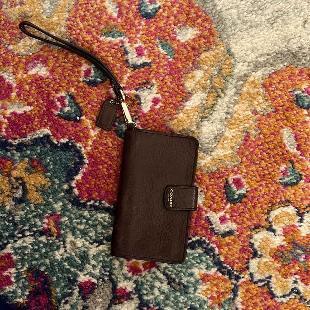 Authentic Coach leather  wristlet
